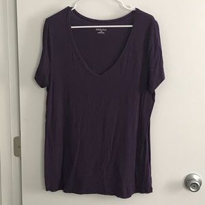 Dark purple tee.